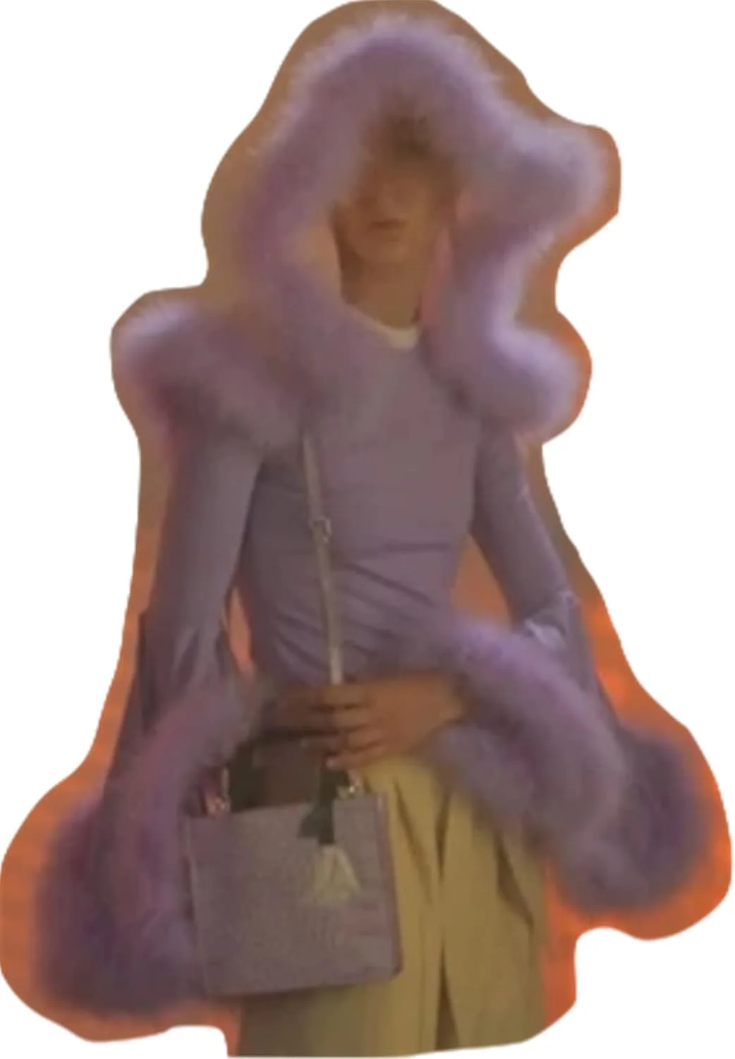 

GA-02 женский свитер с волнообразным узором и отделкой из страусиных перьев, вязаный, фиолетовый, с капюшоном Skying