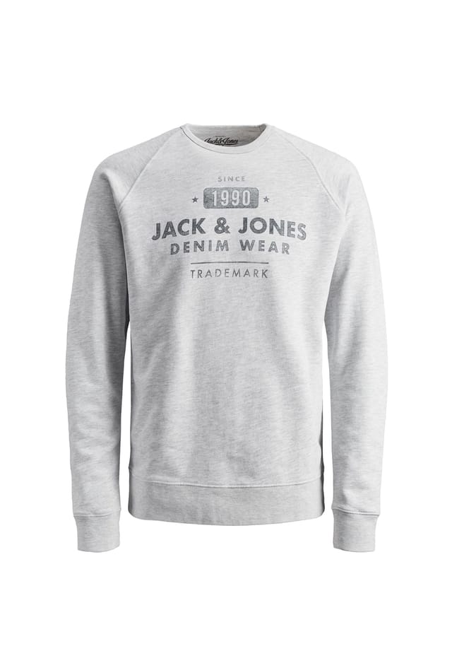 

Свитер джинсовый стираный пуловер без капюшона Jack & Jones, белый