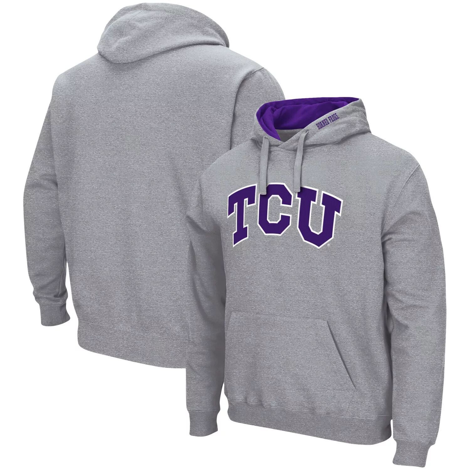 

Мужской серый пуловер с капюшоном TCU Horned Frogs Arch & Logo 3.0 Colosseum