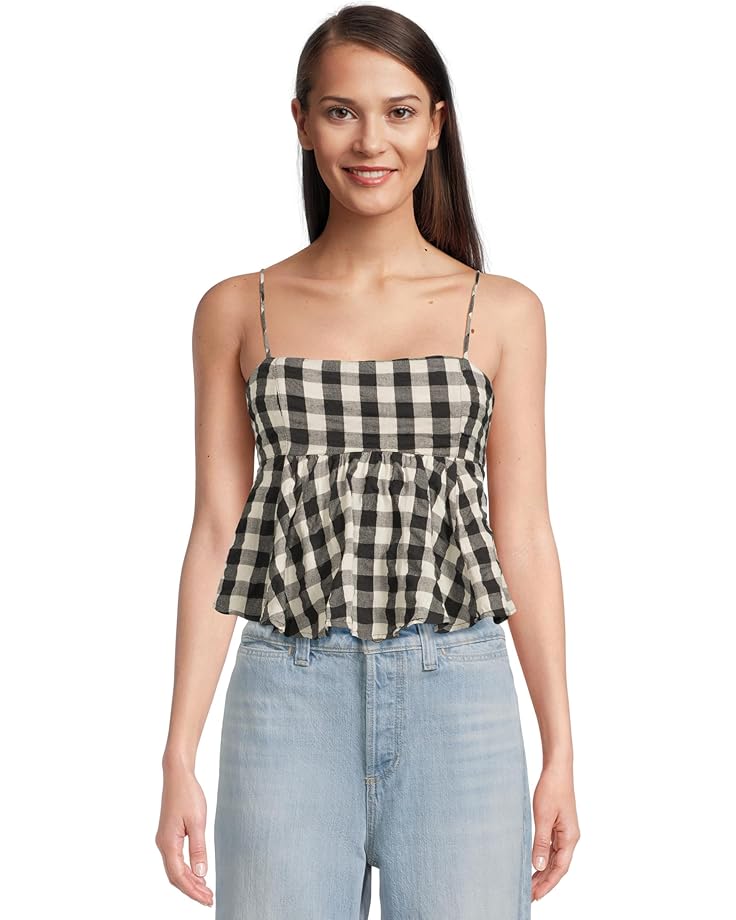 

Топ Free People Mia Plaid Tank, цвет Black Combo