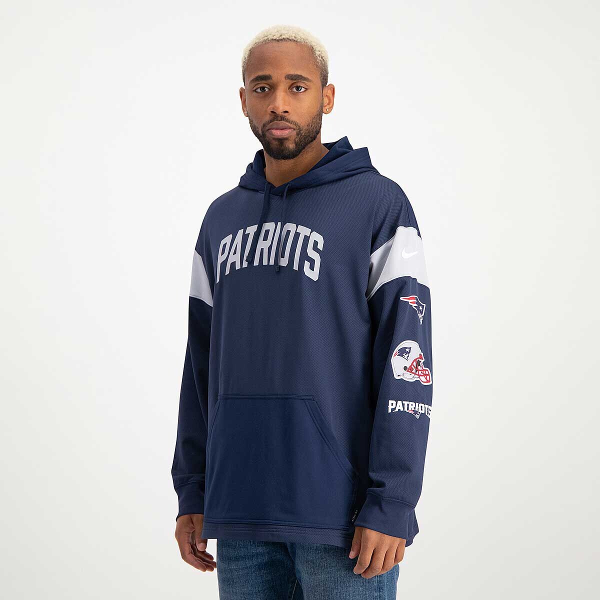 Толстовка NFL New England Patriots Patch Hoody Nike, цвет College Blau/Wolfgrau — фото 2
