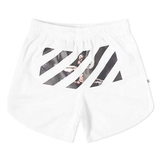 

Шорты mens ss20 caravaggio diag stripe shorts Off-White, белый