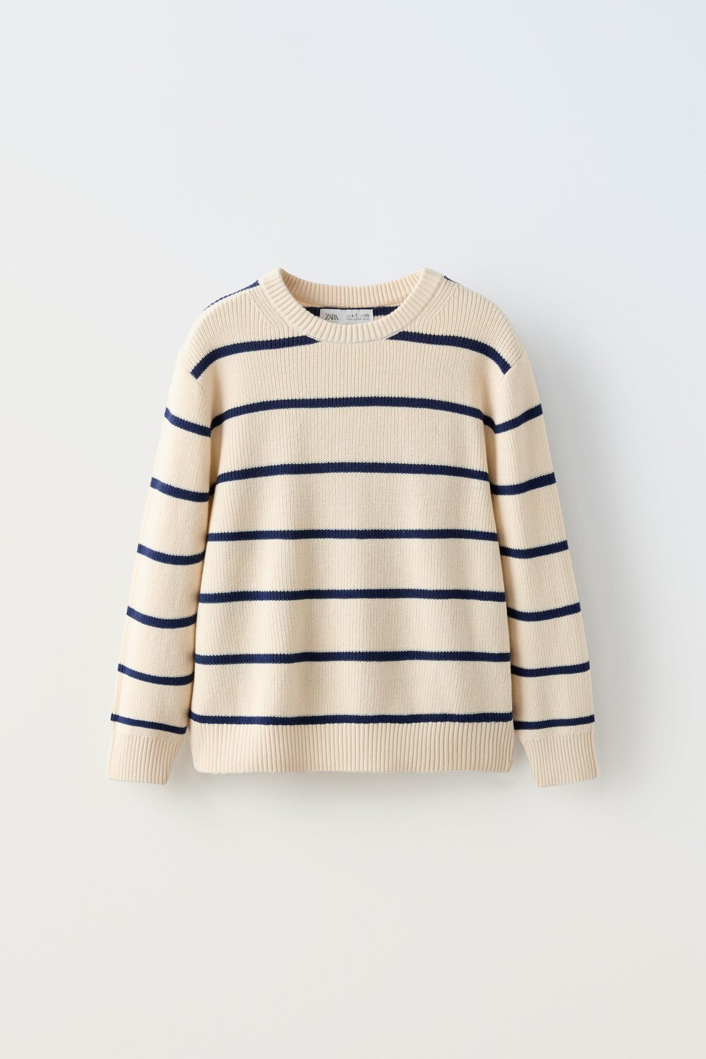 

Свитер однотяжной вязки ZARA, темно-синий/белый