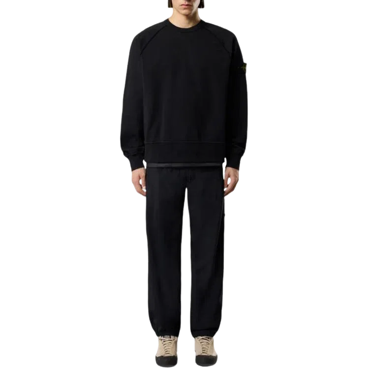 Толстовка с круглым вырезом оверсайз STONE ISLAND 6100041, черная, L1S156100041S0051V0029 — фото 4