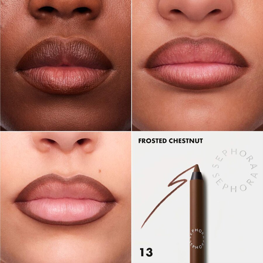 Яркий, стойкий карандаш для губ, сохраняющий свои свойства до 8 часов. SEPHORA COLLECTION, 0.04 oz /1.2 g, 13 Frosted Chestnut — фото 2