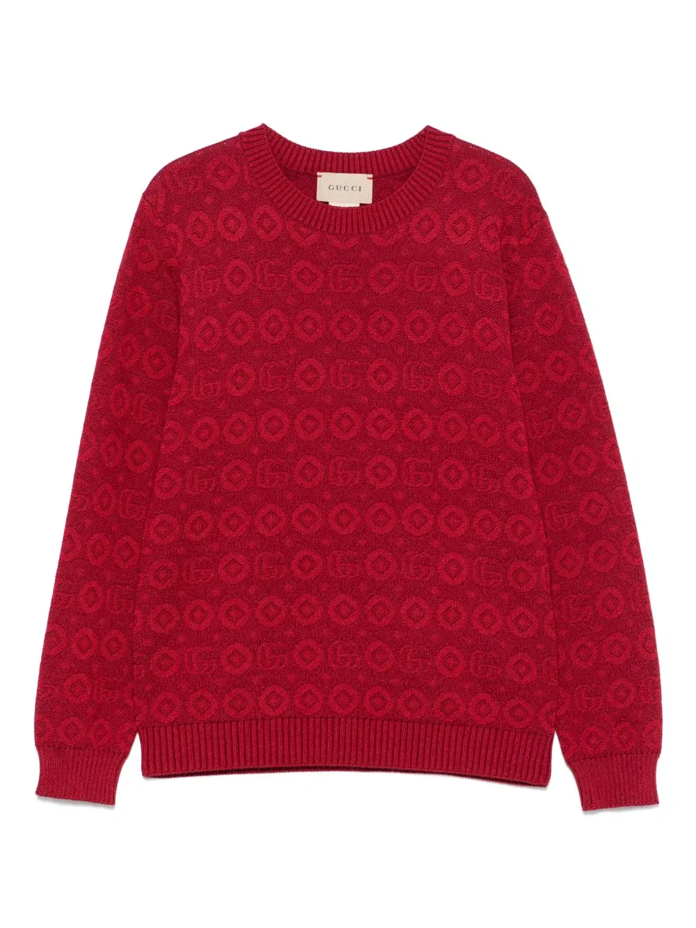 Свитер с двойной интарсией g Gucci Kids, красный