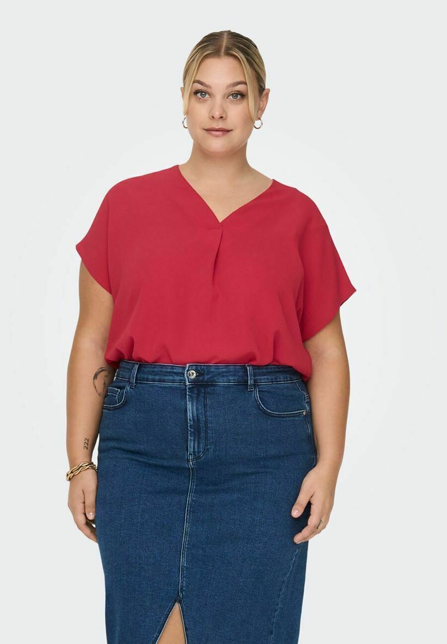 

Базовая футболка CURVY V-AUSSCHNITT ONLY Carmakoma, красный