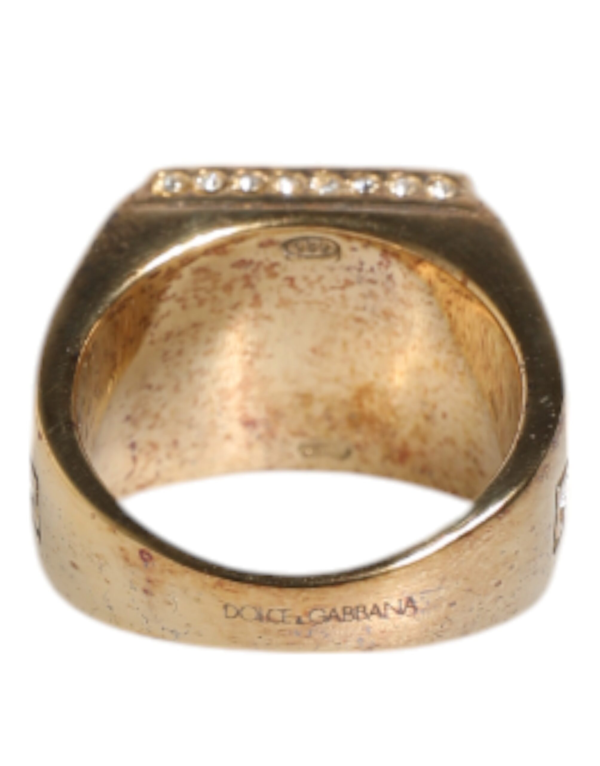 Кольцо из стерлингового серебра 925 пробы золотистого оттенка с кристаллами Dolce & Gabbana, золото — фото 3