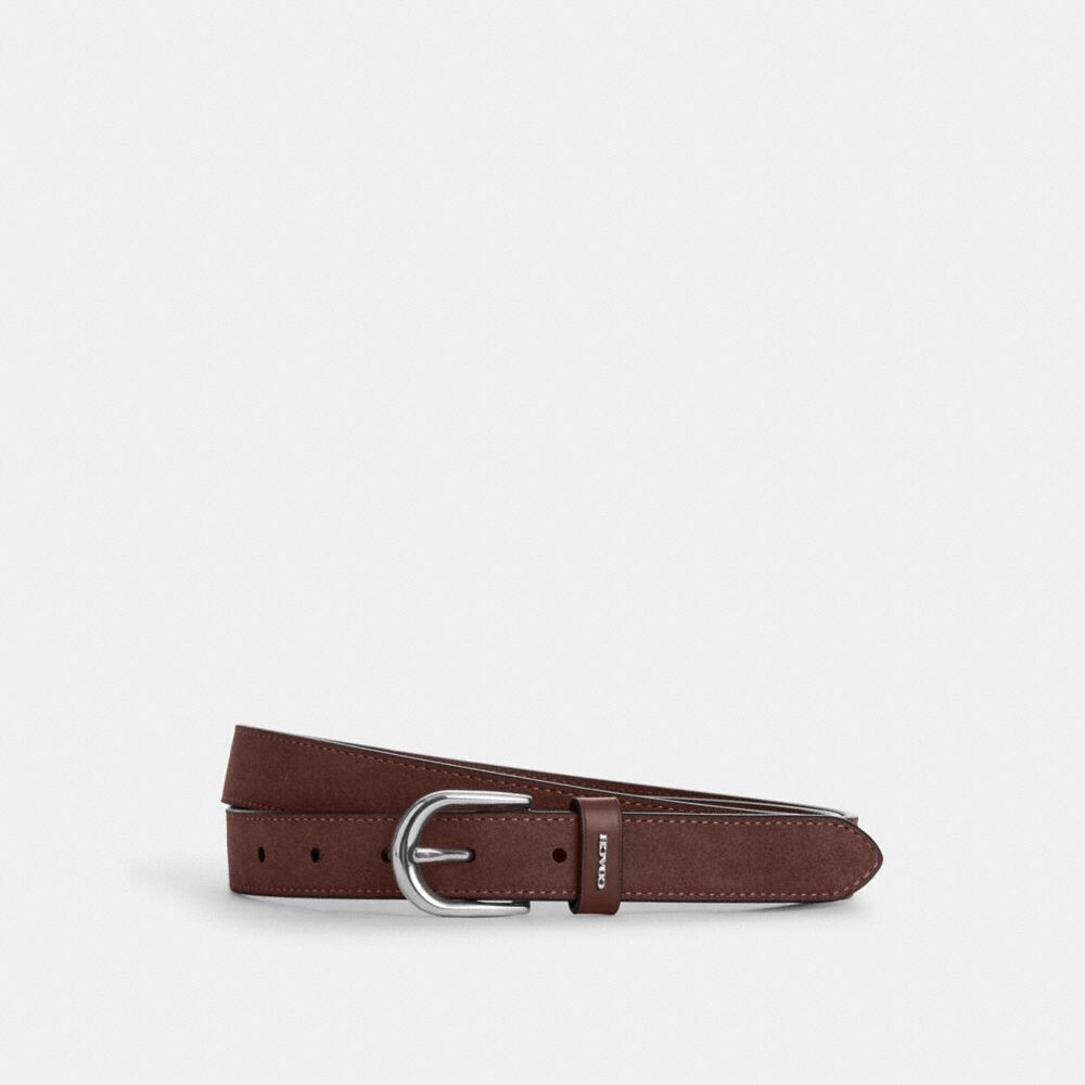

Ремень с классической пряжкой COACH, цвет silver/espresso