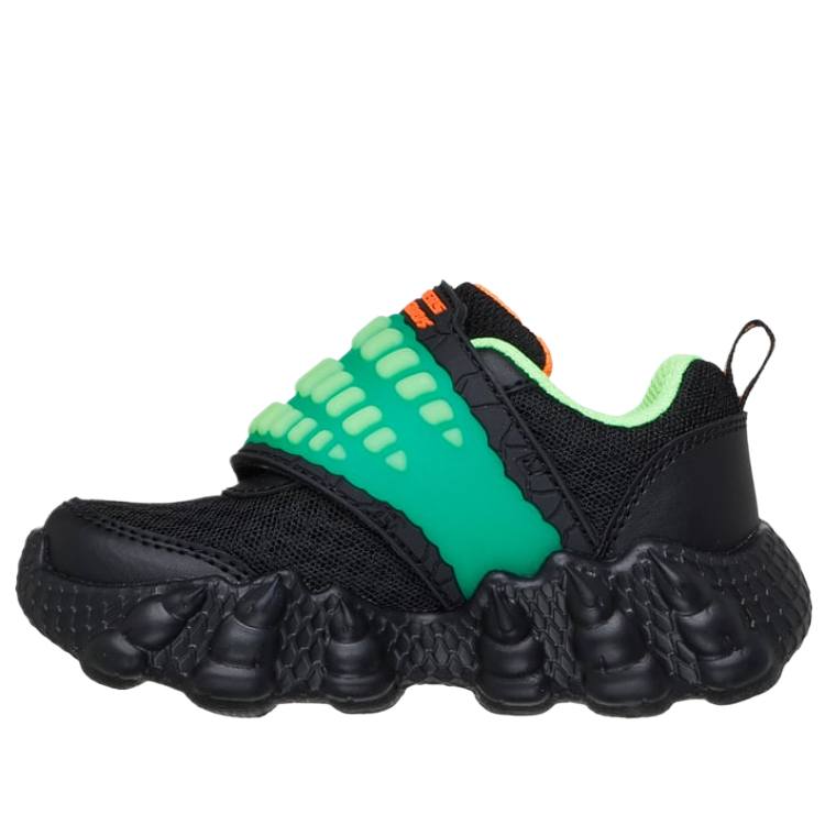 Низкие туфли для малышей (для младенцев и малышей) Skechers Kids, черный/зеленый — фото 3