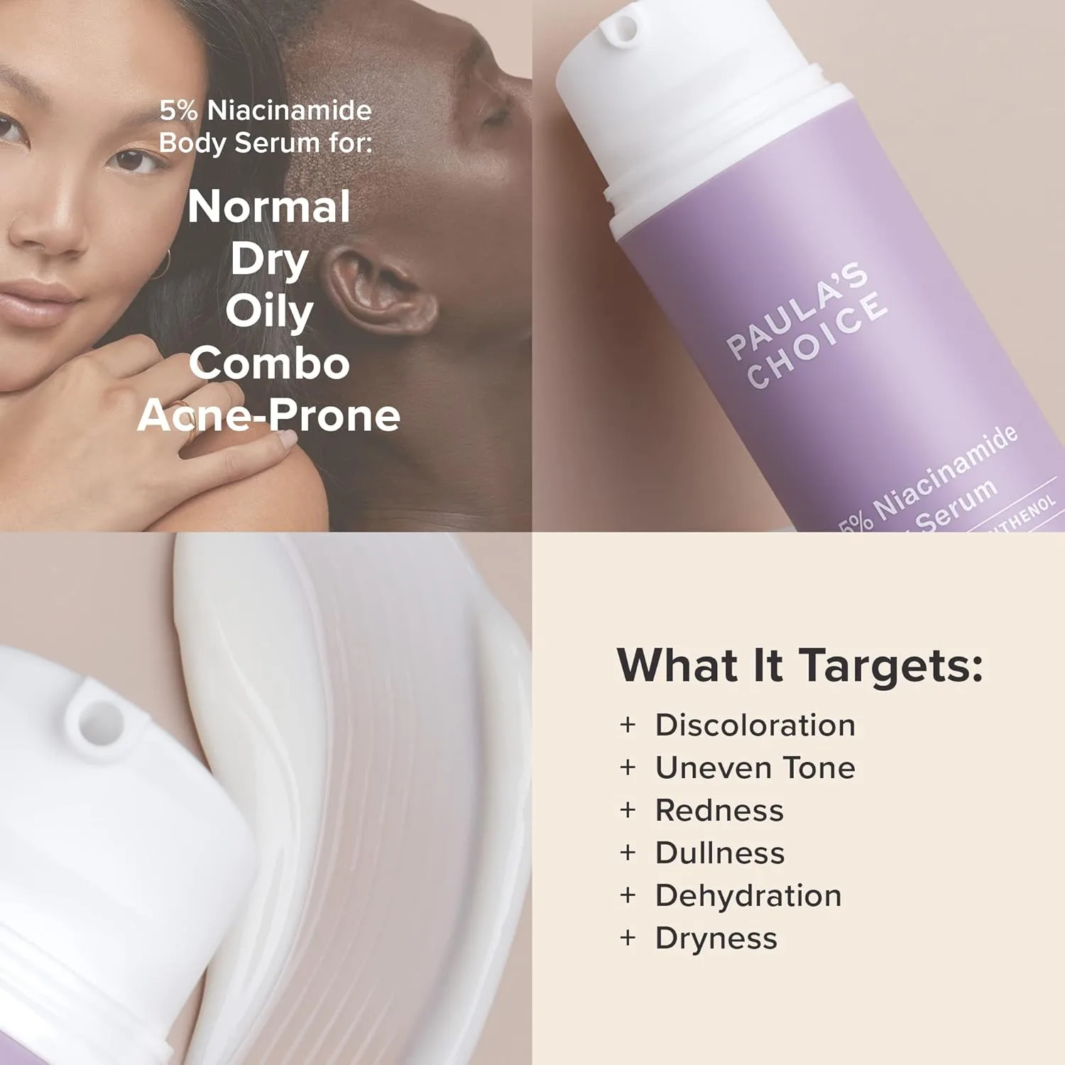 Paula's Choice 5% ниацинамид Body Treatment с витаминами B3 и B5, лосьон для пигментации, покраснений, морщин и неровного тона на груди, руках и ногах, без отдушки, 118 мл — фото 4