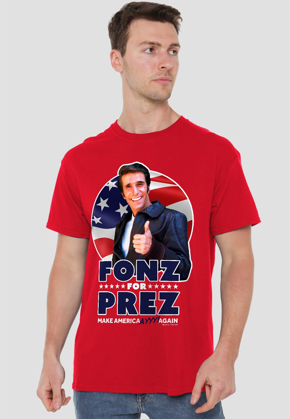 

Футболка с принтом HAPPY DAYS FONZ FOR PREZ Cotton Soul, красный