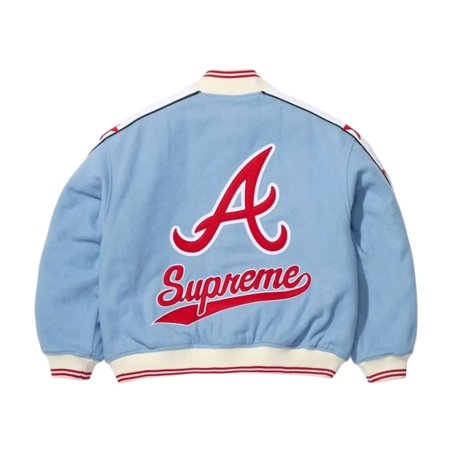 Куртка Supreme x Mitchell & Ness SS26 Teams Varsity Jacket 'Light Blue' SUP-SS26-281-BLU, синий — фото 3