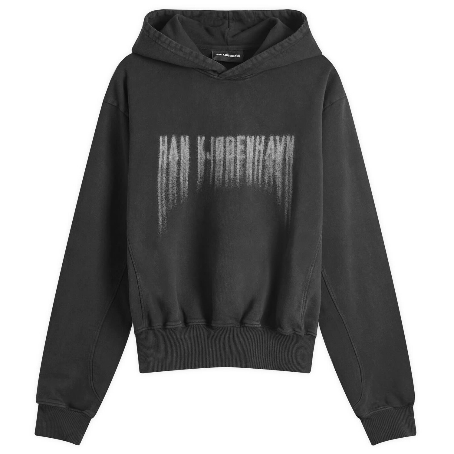 

Худи Han Kjobenhavn Faded Logo Boxy Hoodie, черный