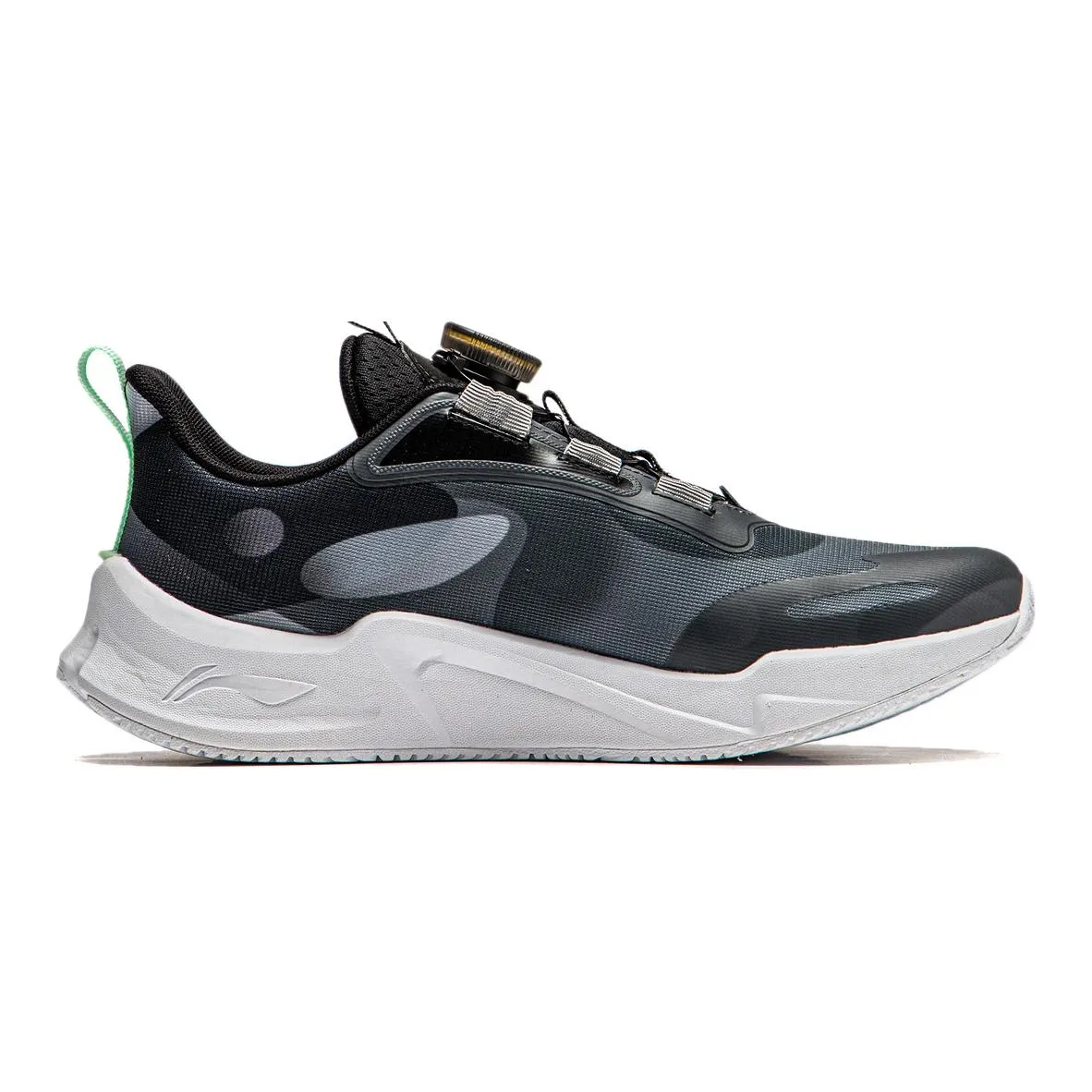 YOUNG Li-Ning YOUNG Dragonfly Leap синтетическая кожа амортизация износостойкие низкие детские кроссовки black gray — фото 3