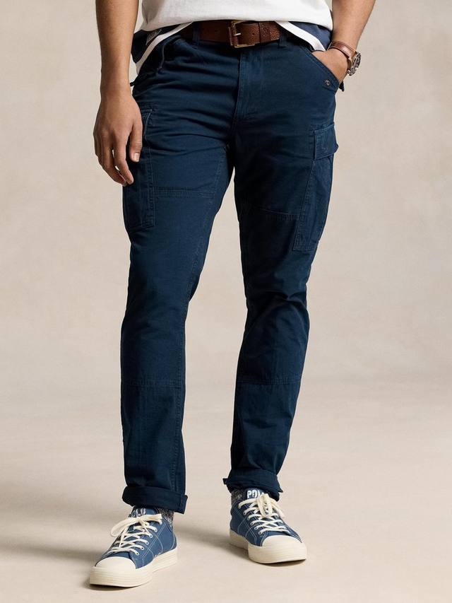 

Облегающие хлопчатобумажные холщовые брюки карго Ralph Lauren, цвет Aviator Navy