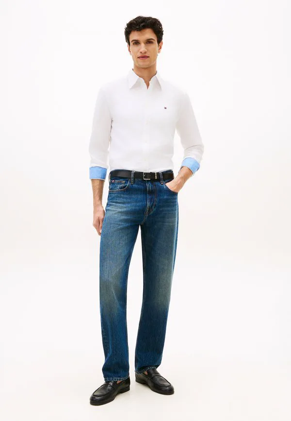 Рубашка-Рубашка прямого кроя из смесовой льняной ткани. Tommy Hilfiger, White — фото 2