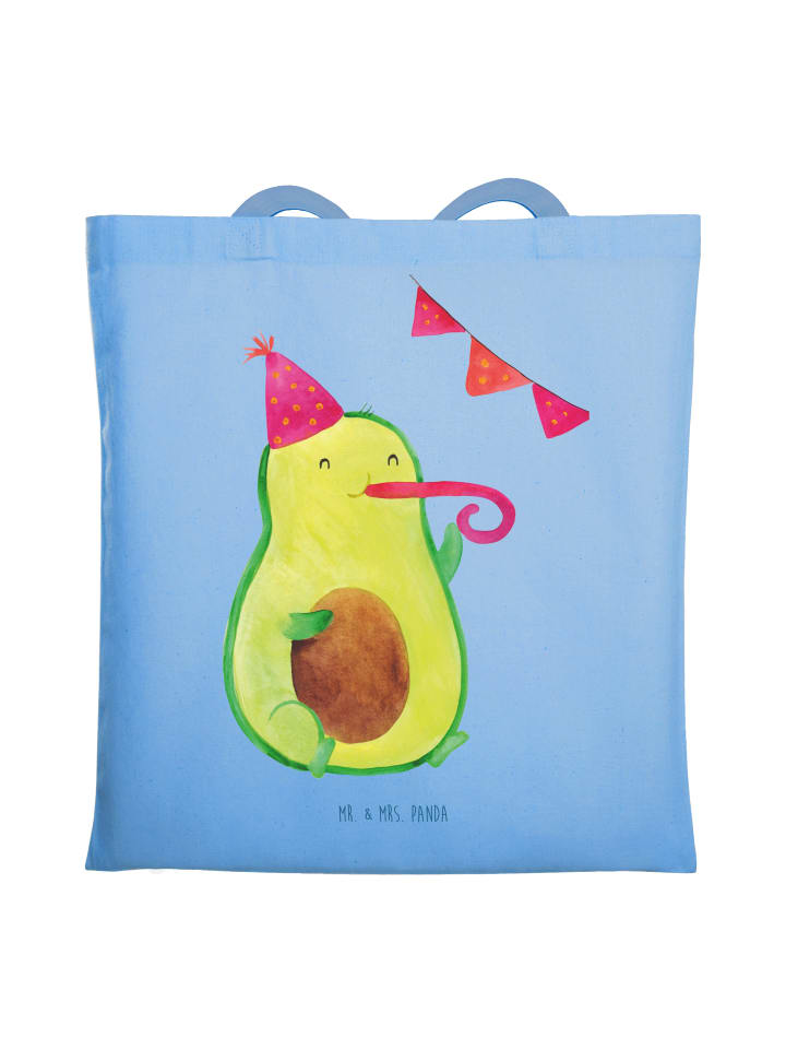

Сумка Mr. & Mrs. Panda Tragetasche Avocado Party ohne Spruch, небесно-синий