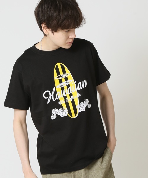 

Футболка с коротким рукавом, круглым вырезом и принтом в стиле серфинга, Primal Point Arcade, черный