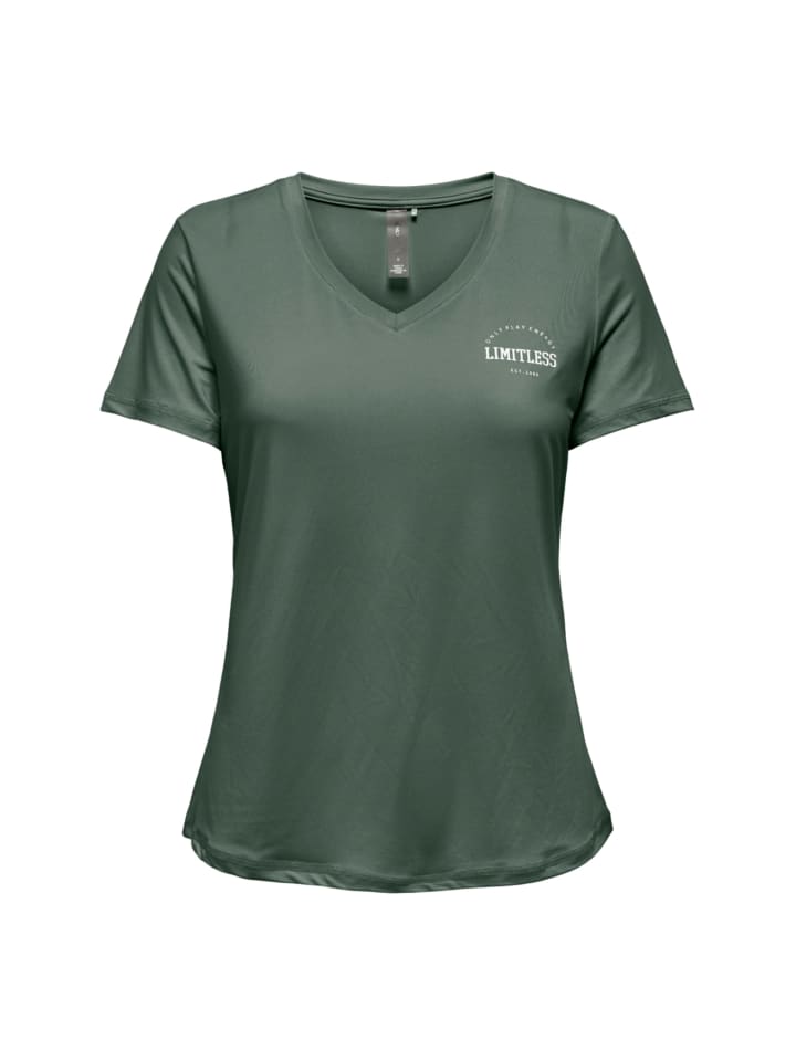 

Only Play Футболка с надписью «Спаси жизнь» темно-зеленого цвета, Зеленый, Only Play Футболка с надписью «Спаси жизнь» темно-зеленого цвета