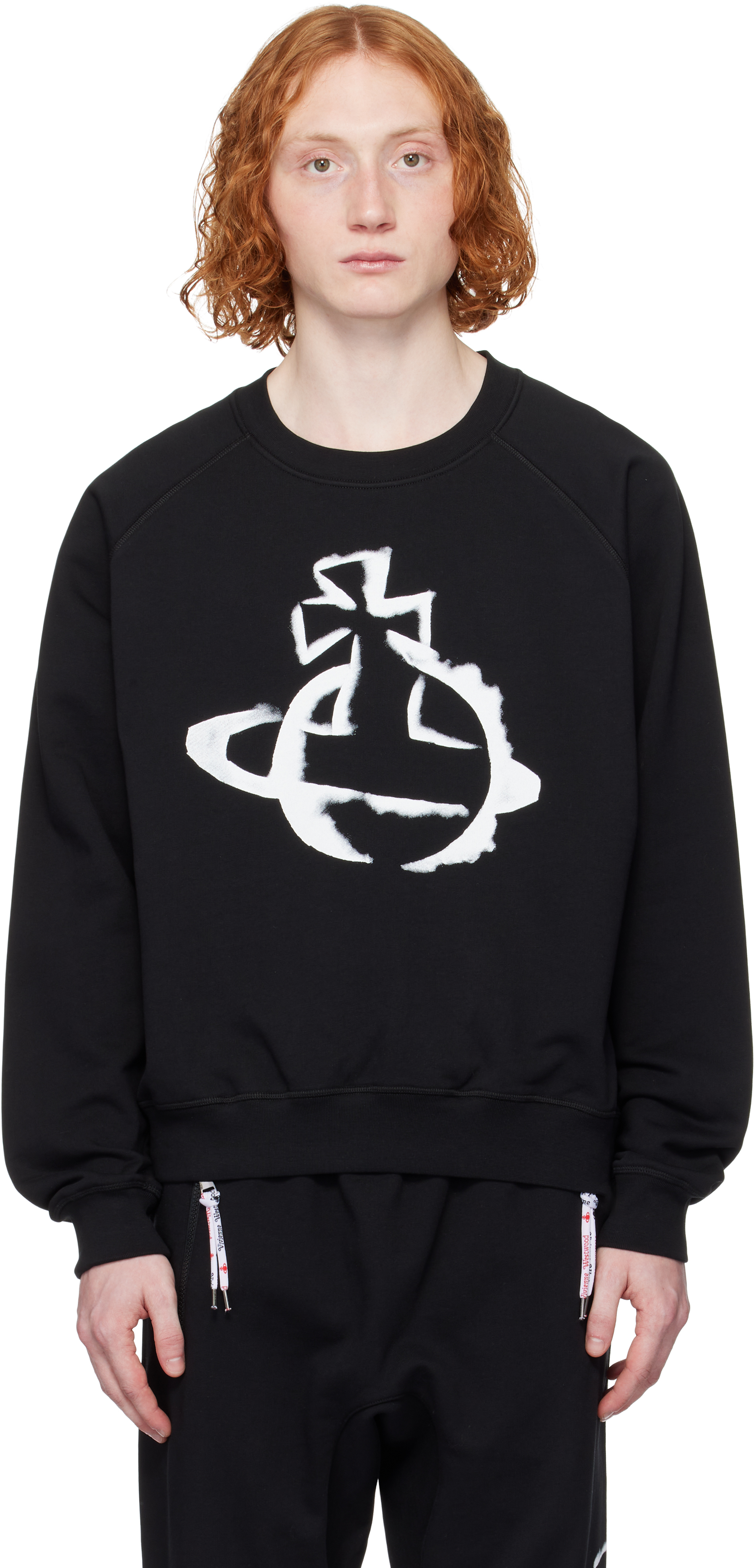 

Толстовка с трафаретным узором Orb Raglan Vivienne Westwood, черный