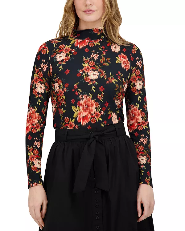 

Топ с воротником-стойкой и принтом Point, черный