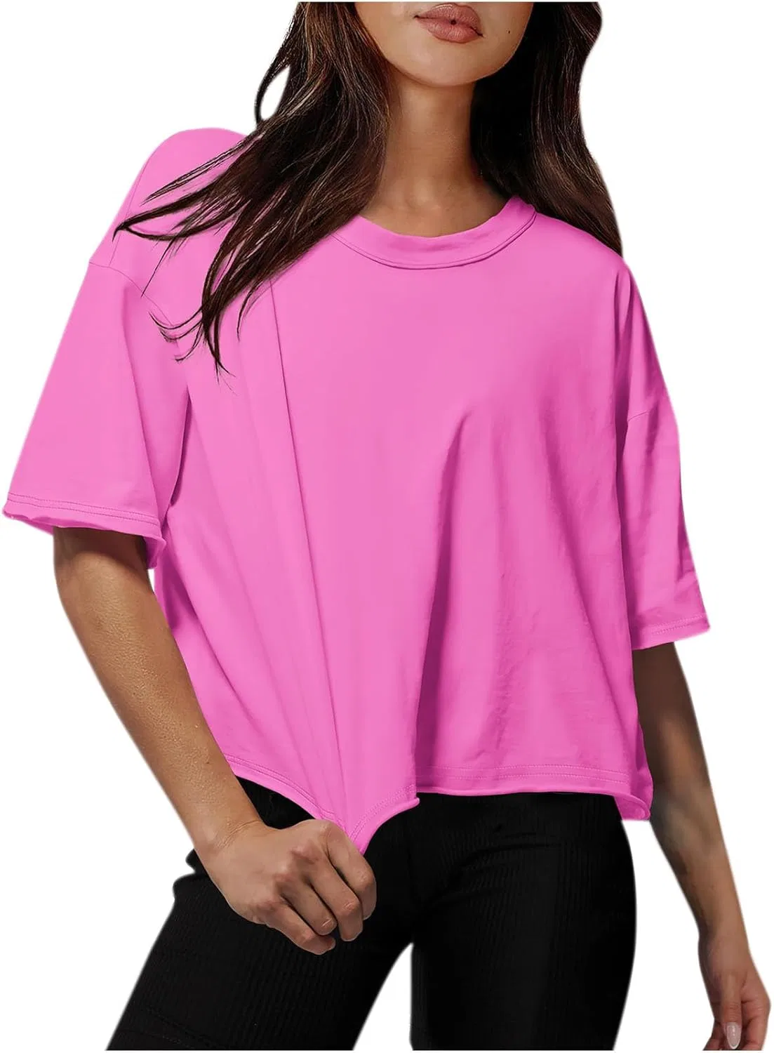 Женская футболка оверсайз, Generic, #Y05-hot Pink