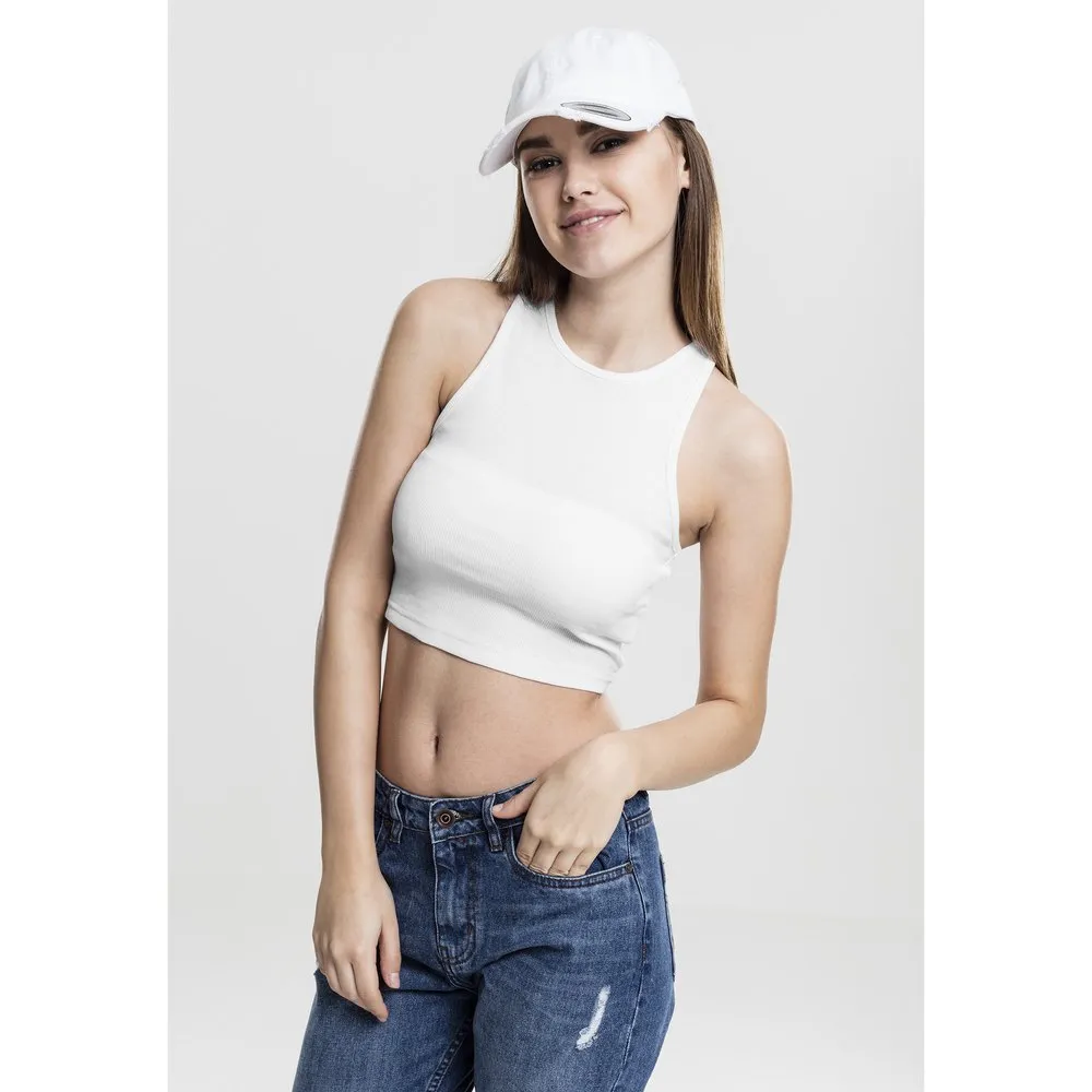 

Футболка без рукавов Urban Classics Rib Crop Top, белый