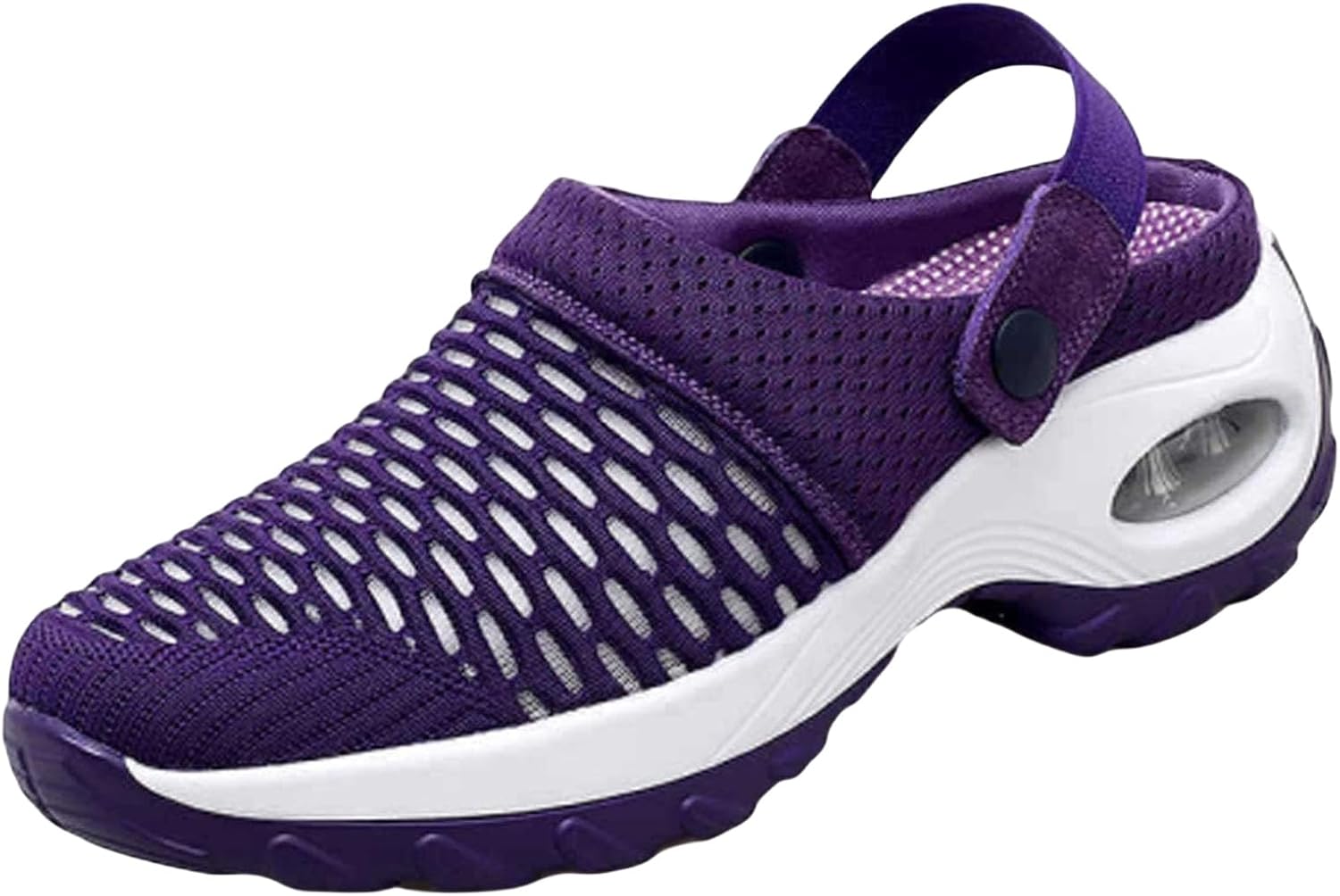 

Женские мюли дышащие быстро сохнущие сандалии, модная сетчатая обувь без задника, легкие тапочки для ходьбы, удобная летняя пляжная и уличная обувь, садовые сабо Kvotuu, фиолетовый