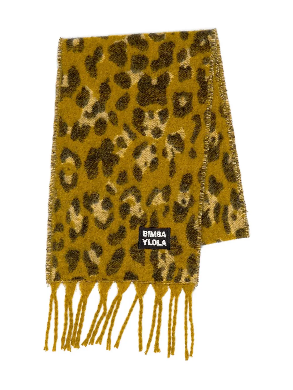 

Шарф с анималистичным принтом и кисточками Bimba Y Lola, желтый