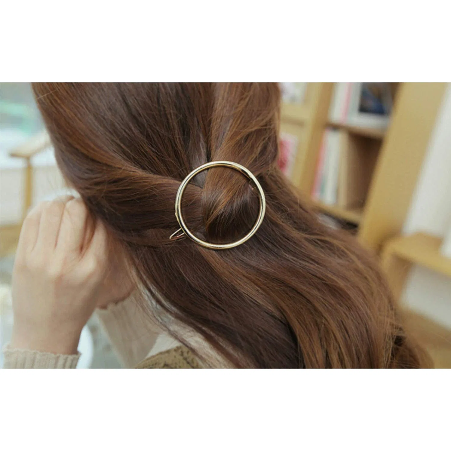 Круглая металлическая заколка для волос Oblique Unique Oblique Unique, Gold — фото 3