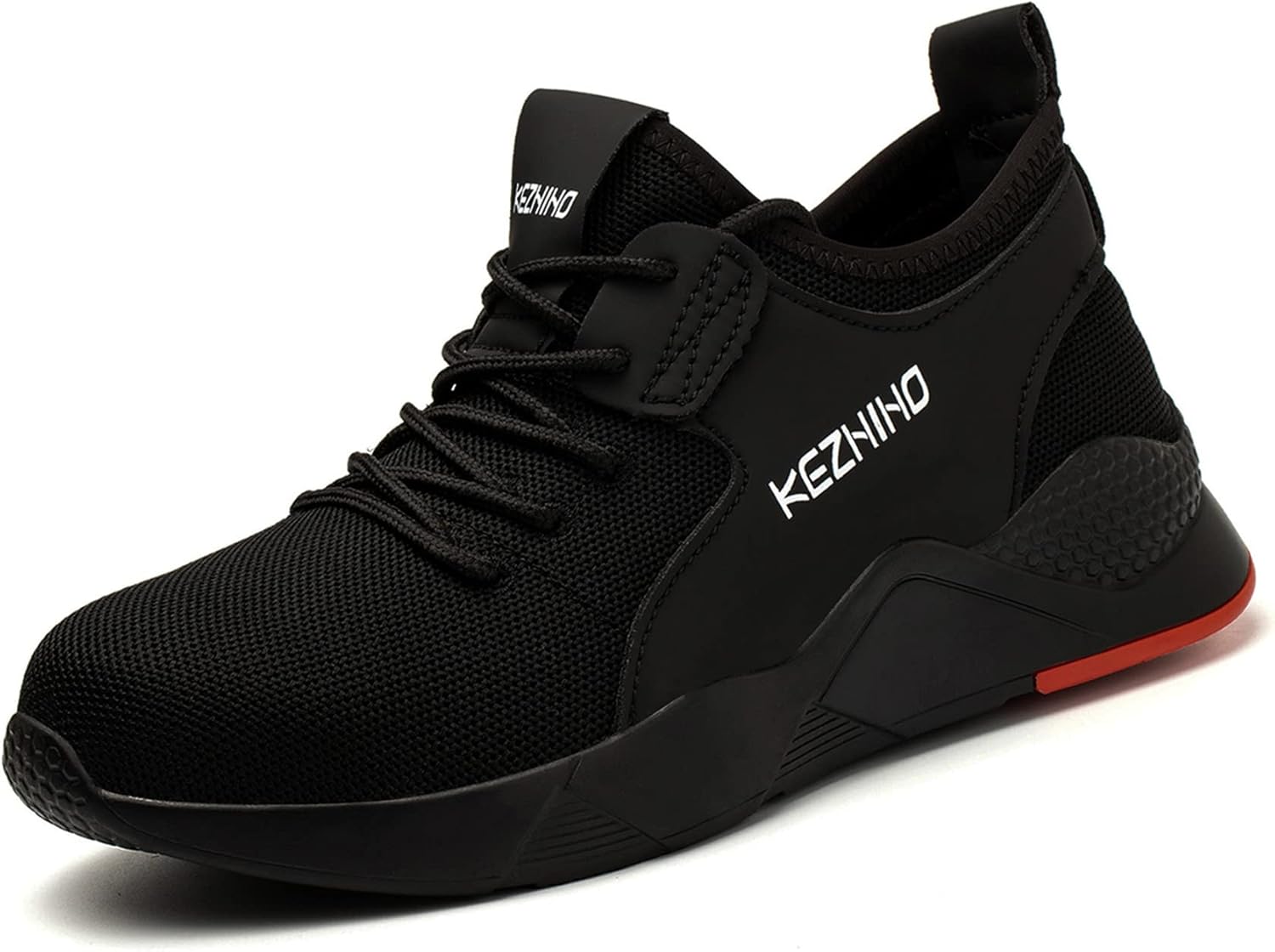 

Ботинки Kezhiho с металлическим носком для мужчин, легкие, удобные, противоскользящие, стойкие к проколам, безопасные, дышащие, прочные строительные и промышленные кроссовки, черный