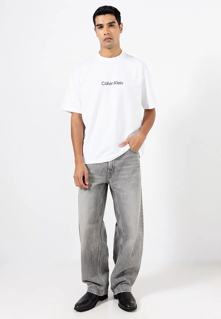 Футболка свободного кроя с логотипом, Calvin Klein Jeans, ярко-белый — фото 4