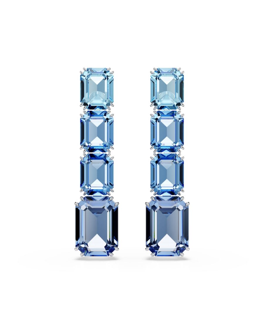 

Серьги-подвески Millenia с родиевым покрытием и восьмиугольной огранкой Swarovski, Blue