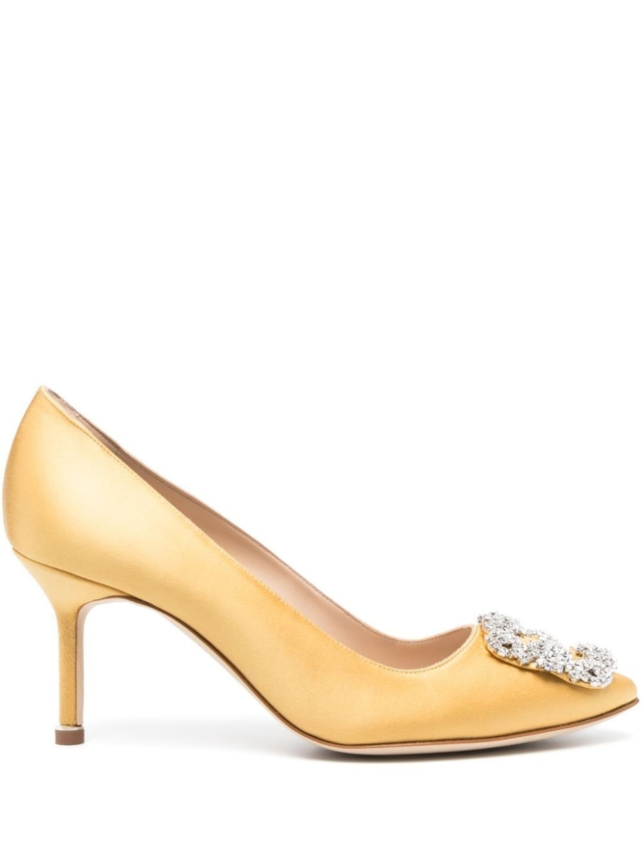 Manolo Blahnik туфли-лодочки Hangisi 70 с кристаллами, желтый