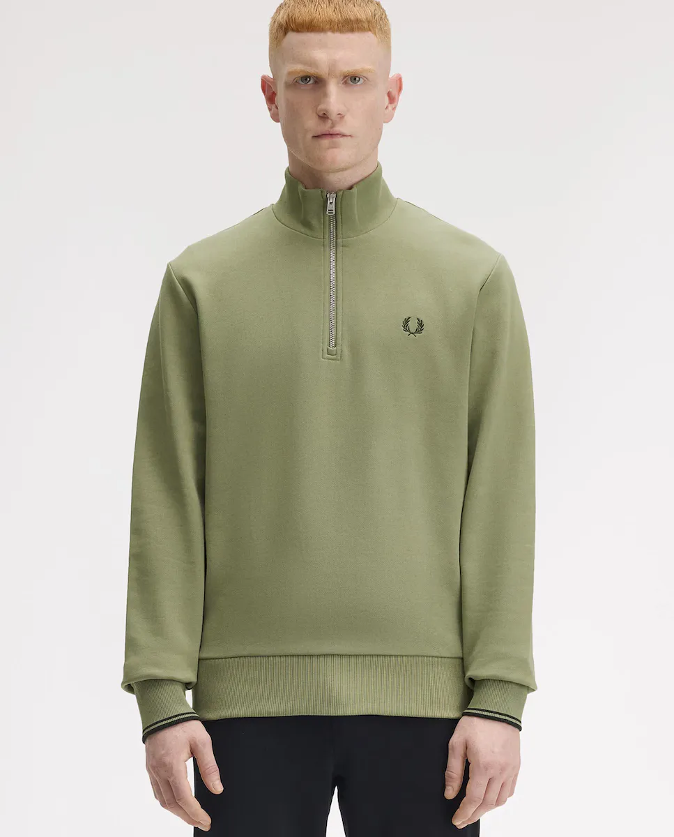 

Высокий воротник мужской свитшот без капюшона Fred Perry, цвет Kaki