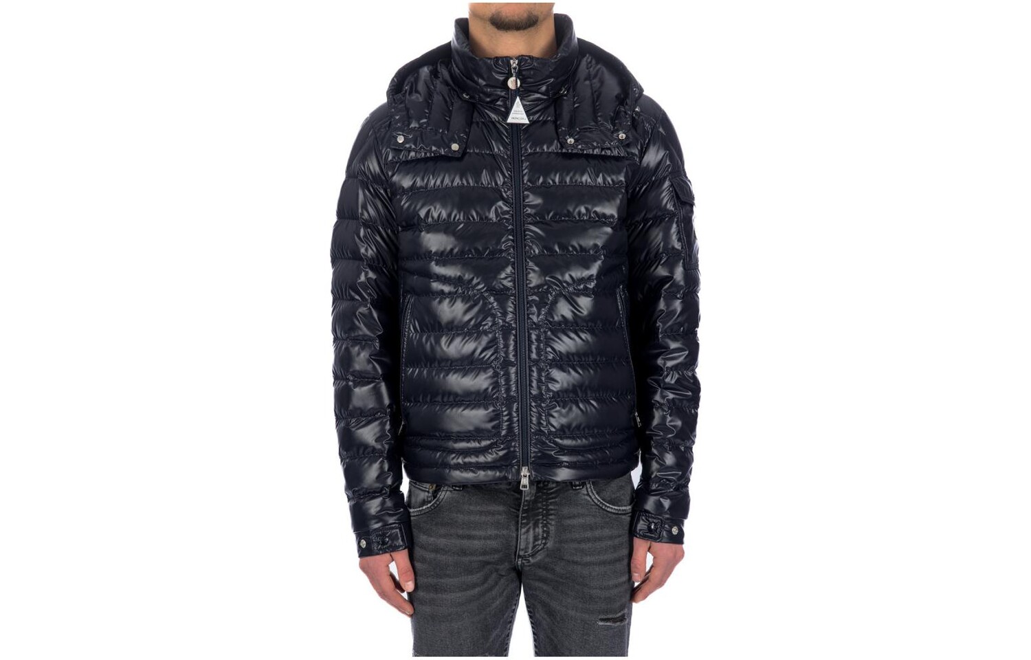 

Пуховик мужской синий Moncler
