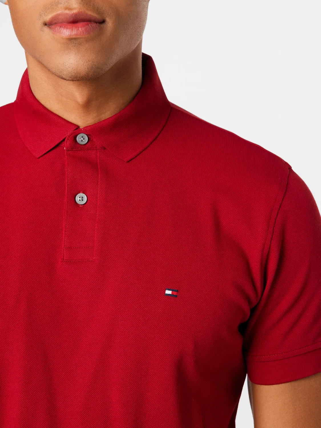 Рубашка Tommy Hilfiger CORE 1985 REGULAR POLO темно-красного цвета — фото 2