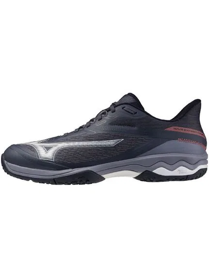 Мужские теннисные кроссовки «Wave Exceed Court WIDE OC» от Mizuno, Gray X Blue X Coral