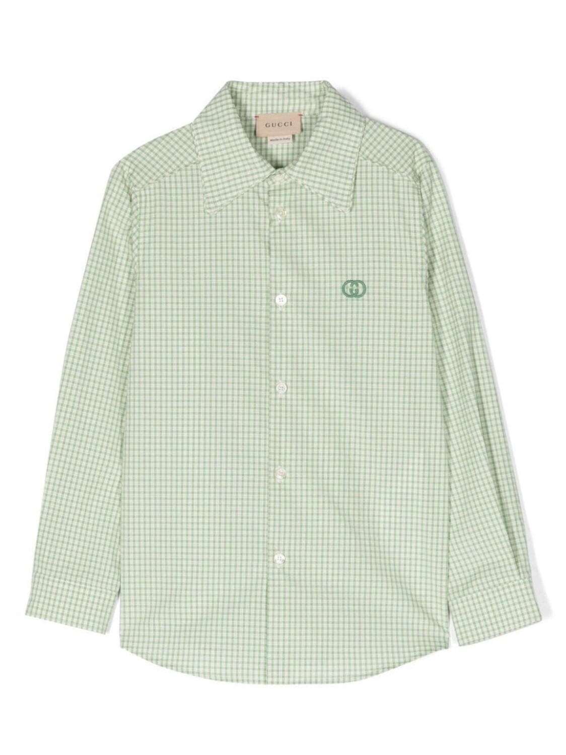 

Gucci Kids рубашка в клетку, зеленый