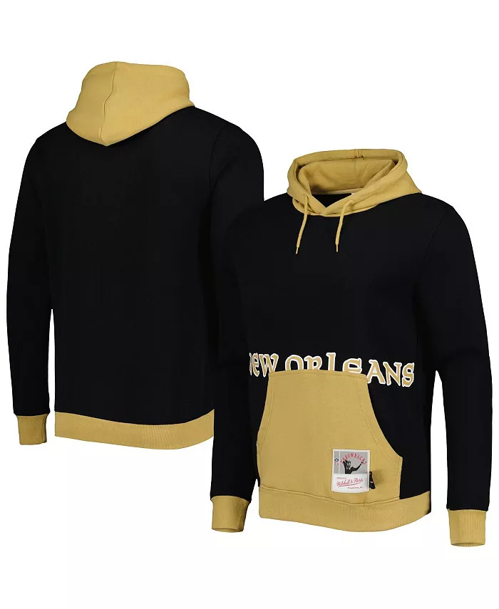 

Мужская черная толстовка New Orleans Saints Big Face 5.0 с капюшоном Mitchell & Ness
