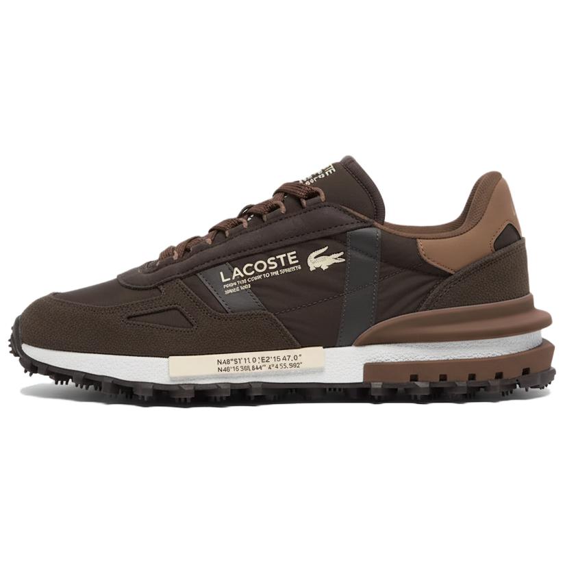 Элитные активные замшевые повседневные кроссовки мужские LACOSTE, бежевый-12c — фото 3