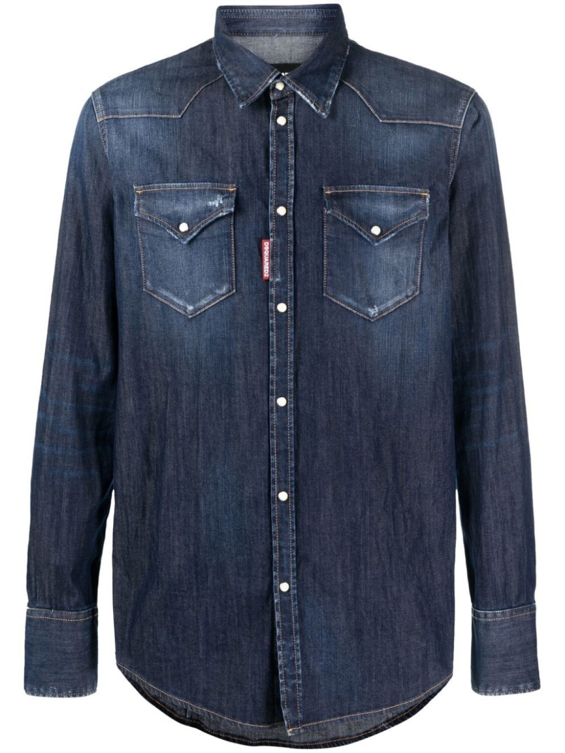

Dsquared2 distressed denim shirt, синий