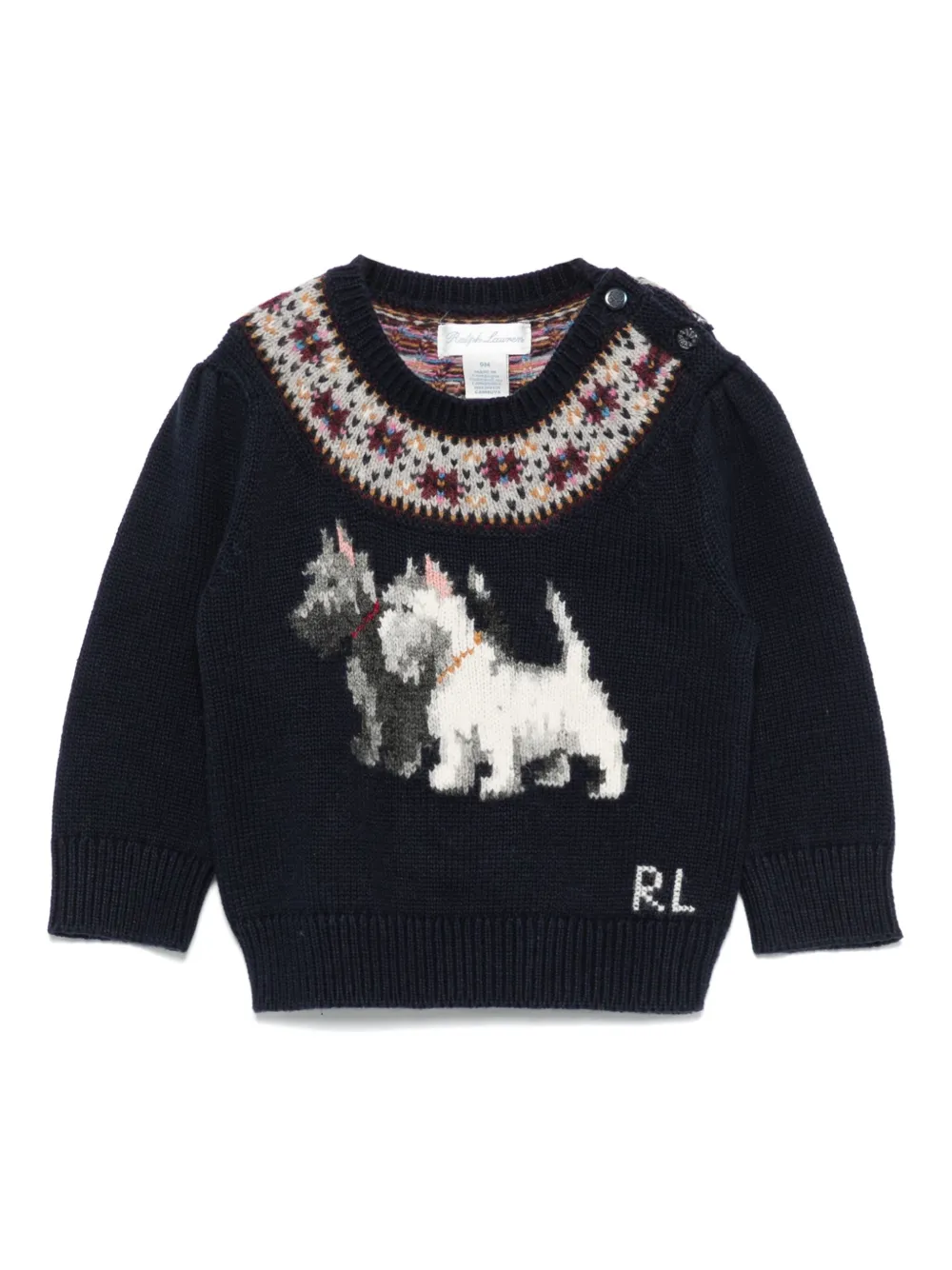 

Свитер вязки интарсия POLO RALPH LAUREN KIDS, синий