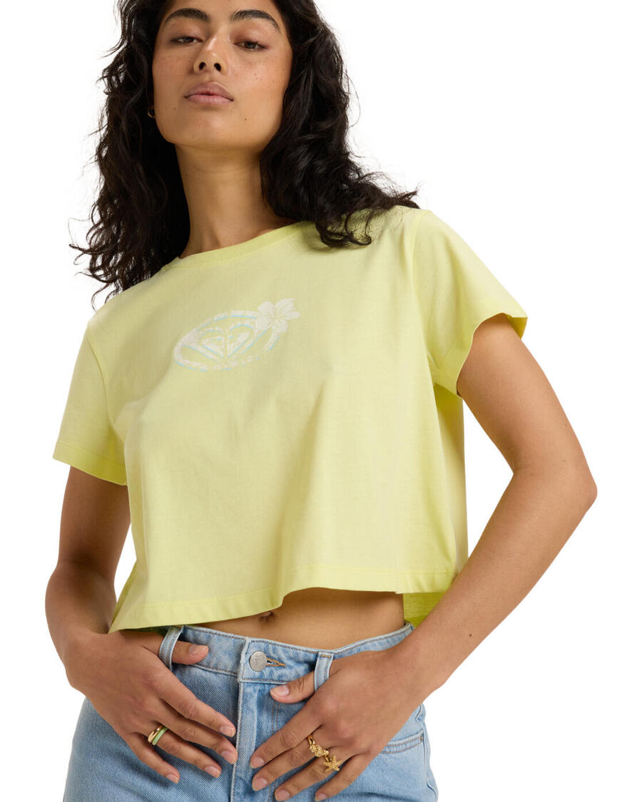 

ROXY Футболка с короткими рукавами и трафаретным принтом PEOPLE SPEAK зеленая женская