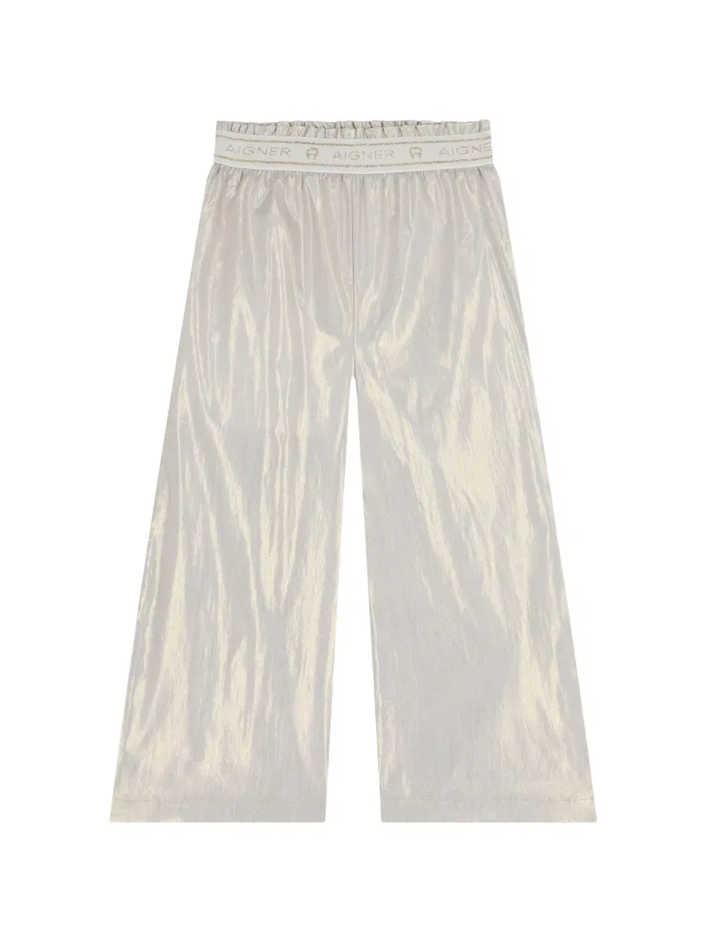 Брюки с логотипом на поясе Aigner Kids, золото