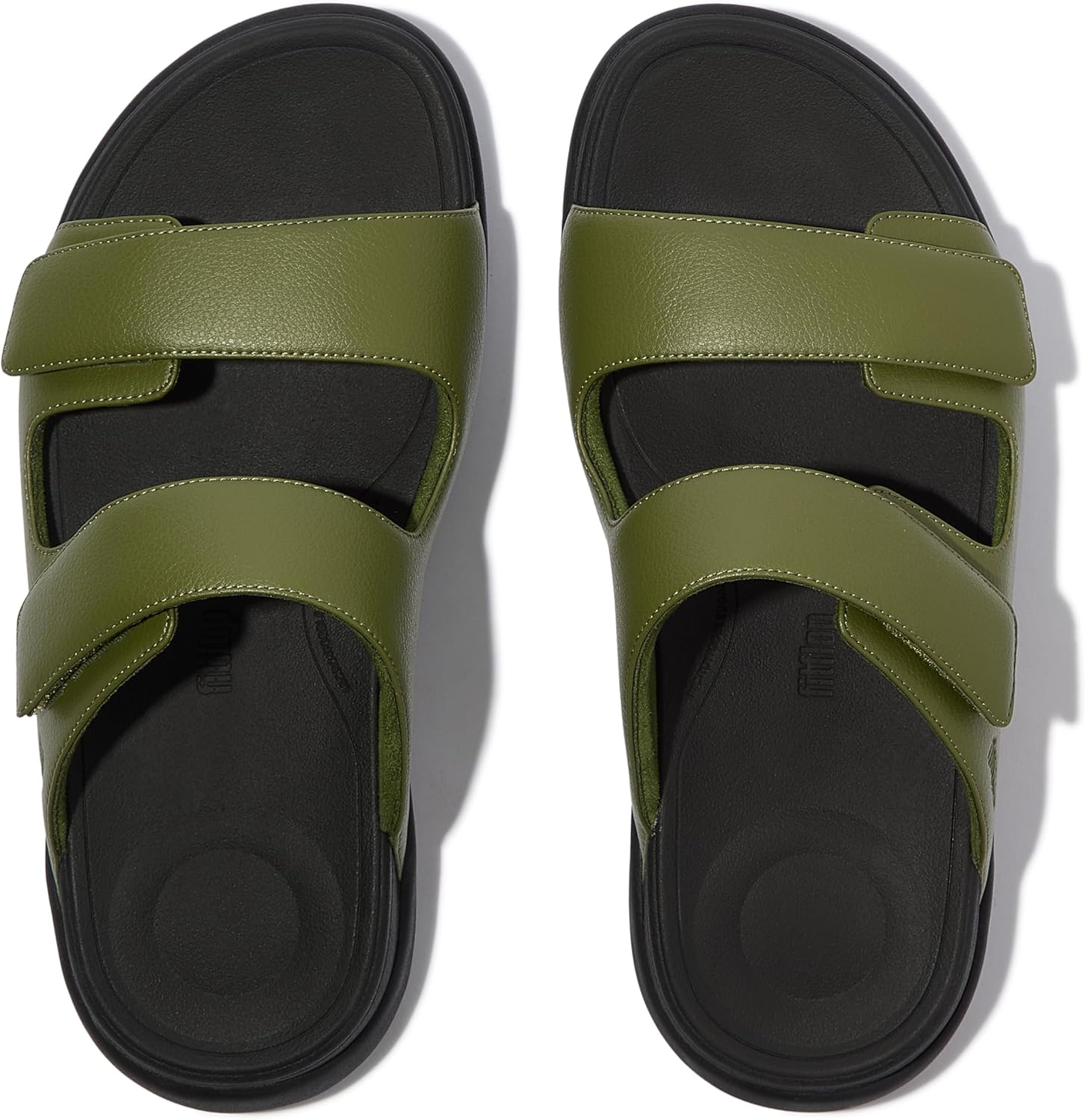 Мужские сандалии FitFlop F-Mode Go с регулируемыми двойными ремешками, серый — фото 3