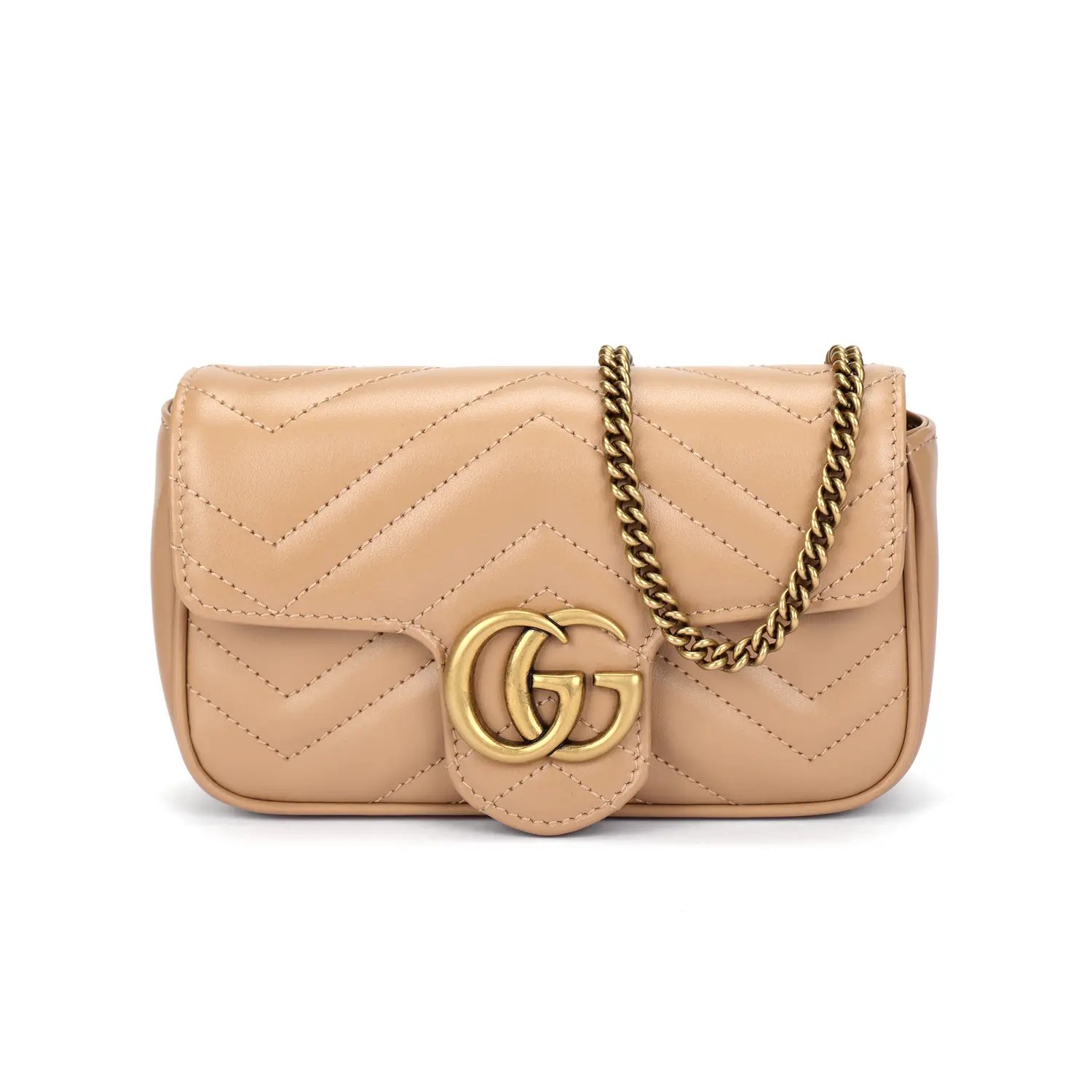 

GUCCI Кожаная сумка через плечо женская бежевая