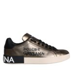 

Кроссовки Portofino Low Top из бронзовой кожи для мужчин Dolce & Gabbana