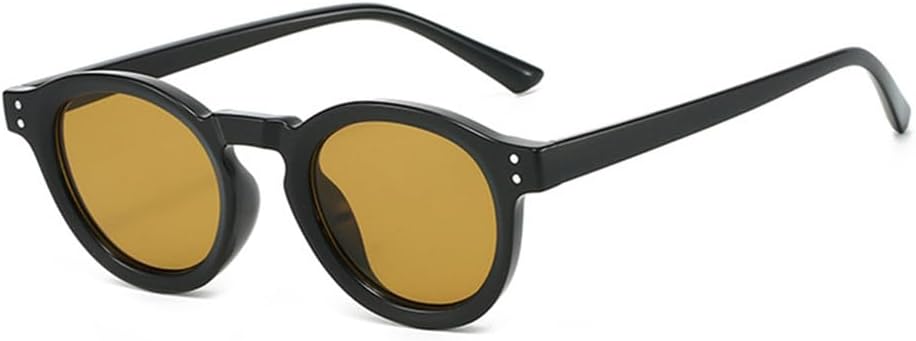 

Солнцезащитные очки UV400 с защитой от УФ-излучения - маленькие круглые очки в стиле панк с прозрачными линзами Ocean для женщин и мужчин, для бега и занятий спортом на открытом воздухе UYPTK, Black Tea